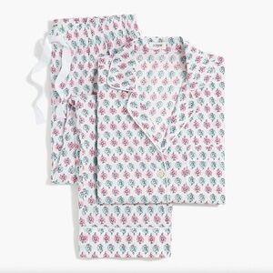 J Crew Cotton Pajama Set with Cropped Pant